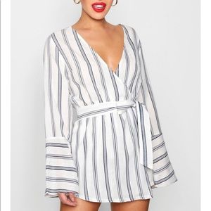 Striped Wrap Playsuit